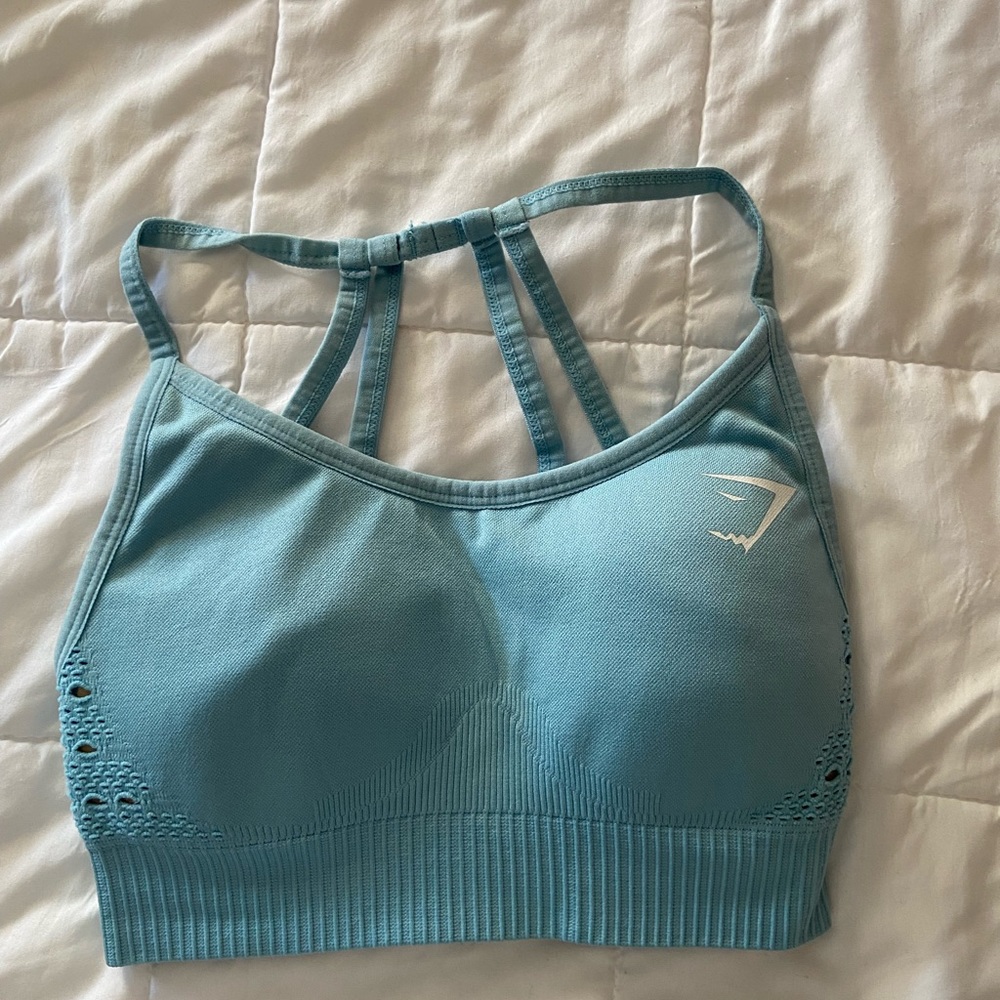 Blue Gymshark sports bra